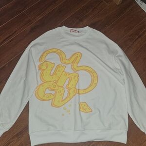 White and Yellow Crewneck Sweater